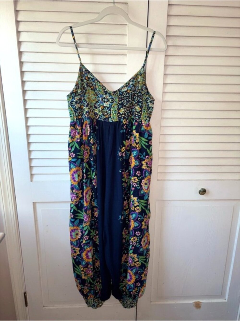Anthropologie Vega Lounge Rio Harem Jumpsuit Small Floral Boho Balloon Leg - Picture 5 of 7